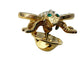 vintage rhinestones & gold tone metal Bee Lapel Pin insect jewelry Ballou Reg'd