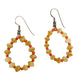 handmade orange & tan loop beaded EARRINGS jewelry NEW vintage beads