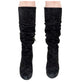 Donald J Pliner ETTA black leather suede BOOTS women's 7M knee high heels ruched
