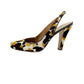 BCBGirls animal print Calf Hair Sling Back Heels shoes 7 brown cream yellow