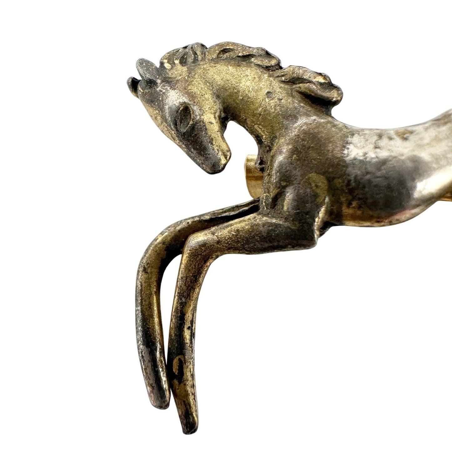 vintage prancing foal horse silver metal BROOCH jewelry pin
