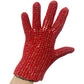 vintage red knit & metallic gold Fashion Gloves women's XS - SMALL