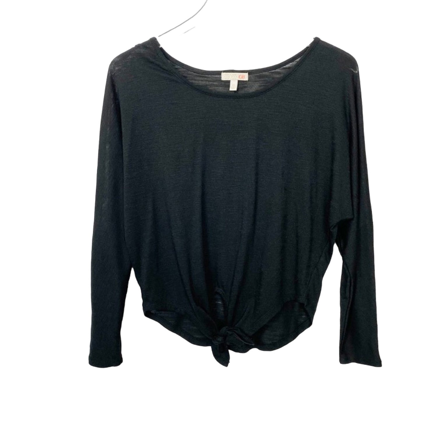 Gianni Bini black pullover TOP tie front blouse size XS extra small NEW