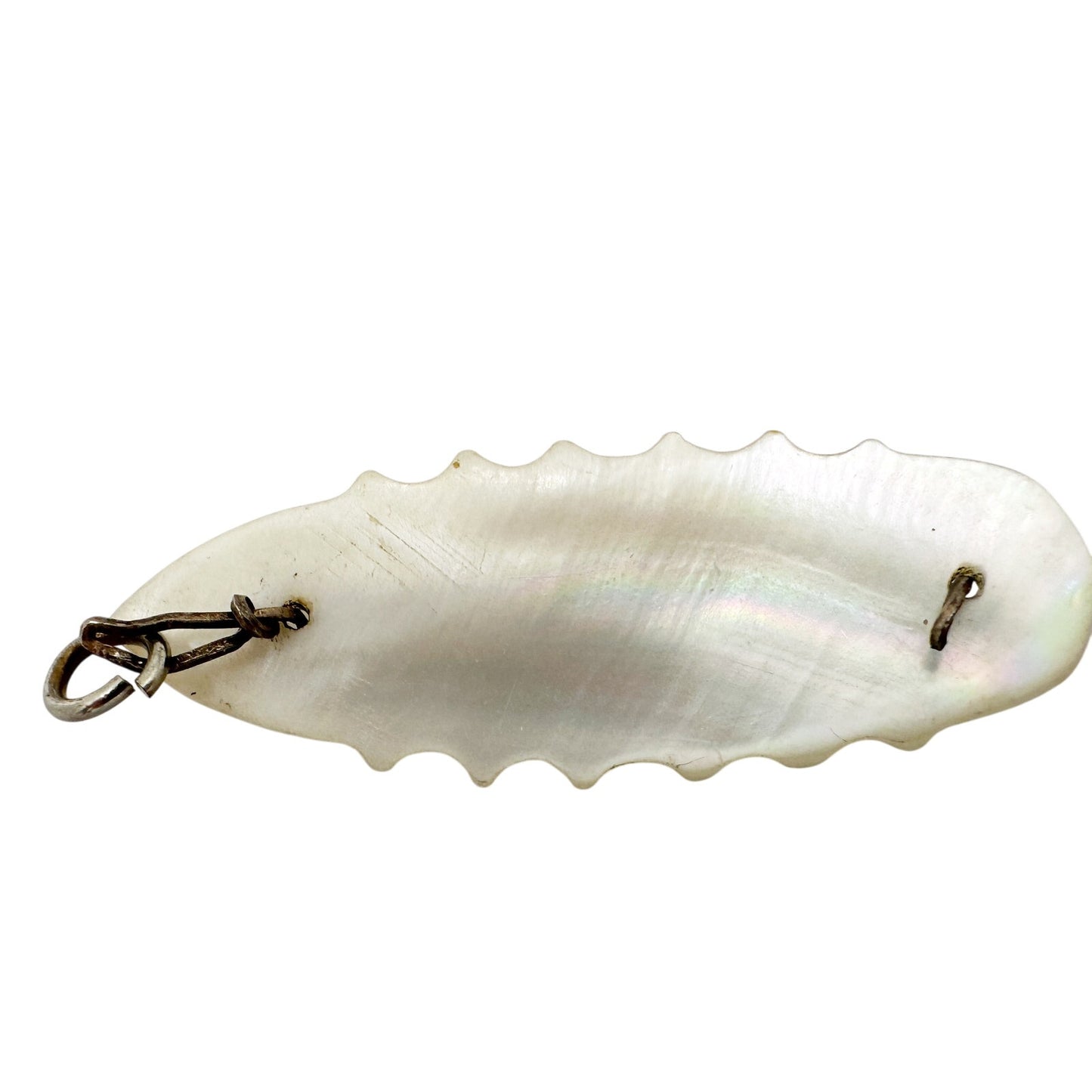 vintage script wire "Mother" of Pearl necklace PENDANT