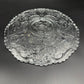 vintage 10.5" clear glass floral Cake Plate scalloped edge pressed glassware
