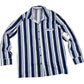 NEW blue & white striped Pajamas Set shirt long pants Nordstrom women's MEDIUM