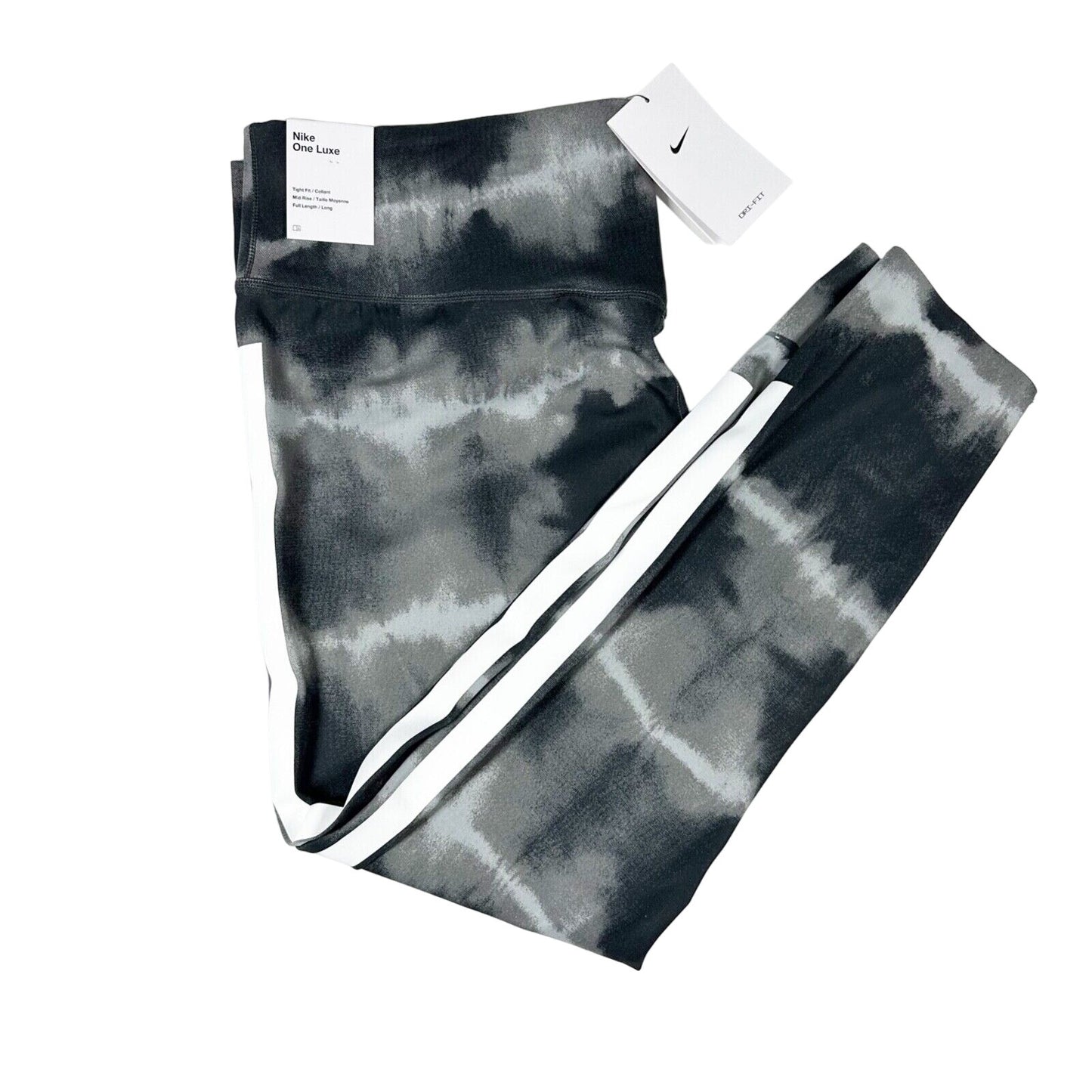 Nike One Luxe black gray white mid-rise Leggings women's plus size XXL new $100