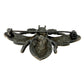 vintage black & silver Bumblebee BROOCH insect jewelry pin clear rhinestones