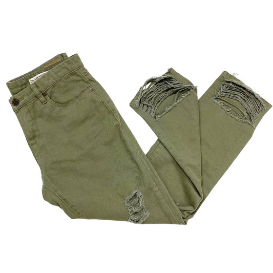 Blank NYC olive green Cropped Girlfriend distressed Pants jeans 28 women's NEW