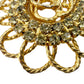 vintage gold & rhinestones oval BROOCH costume jewelry pin