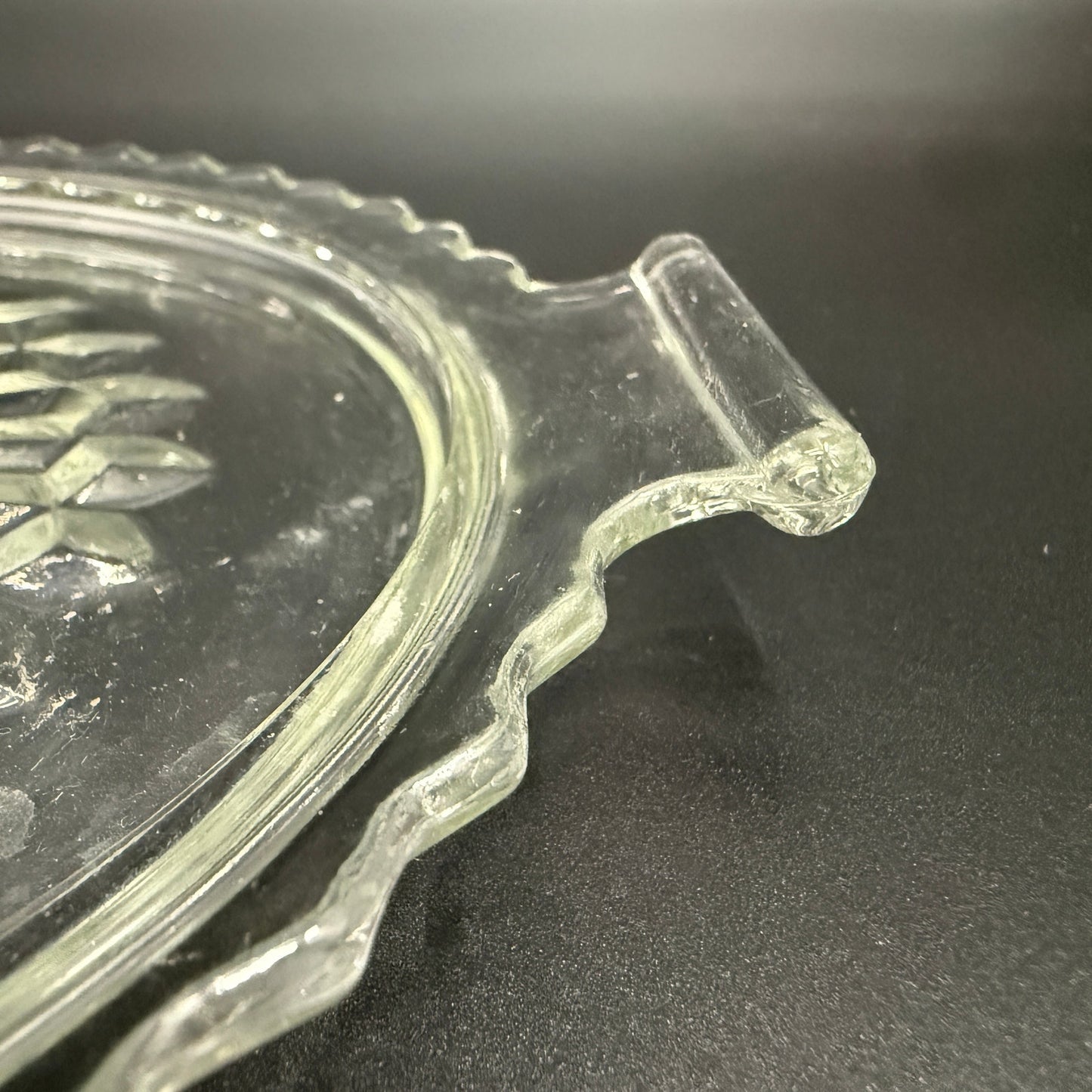 8" Round Handled Tray | Jeannette Glass