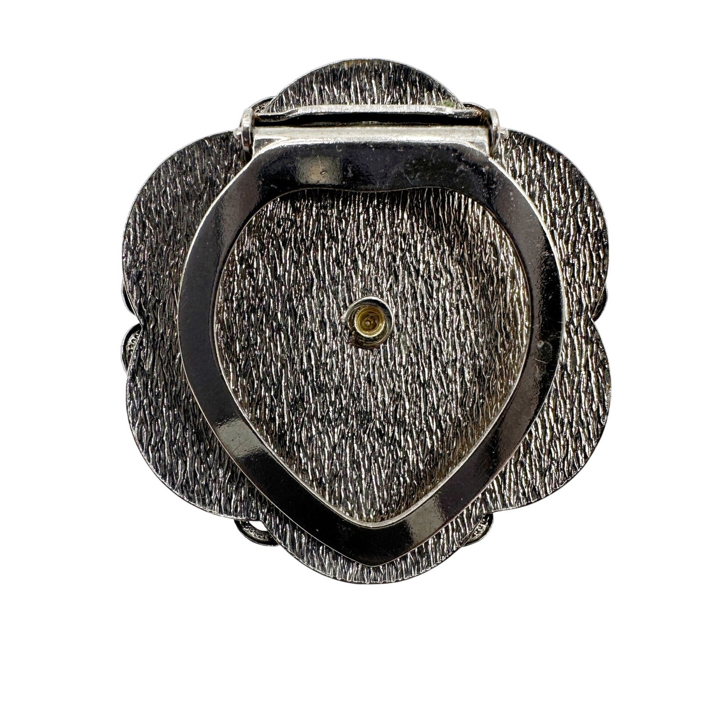 vintage Lieba USA silver & faux pearl Dress Scarf Clip round flower jewelry