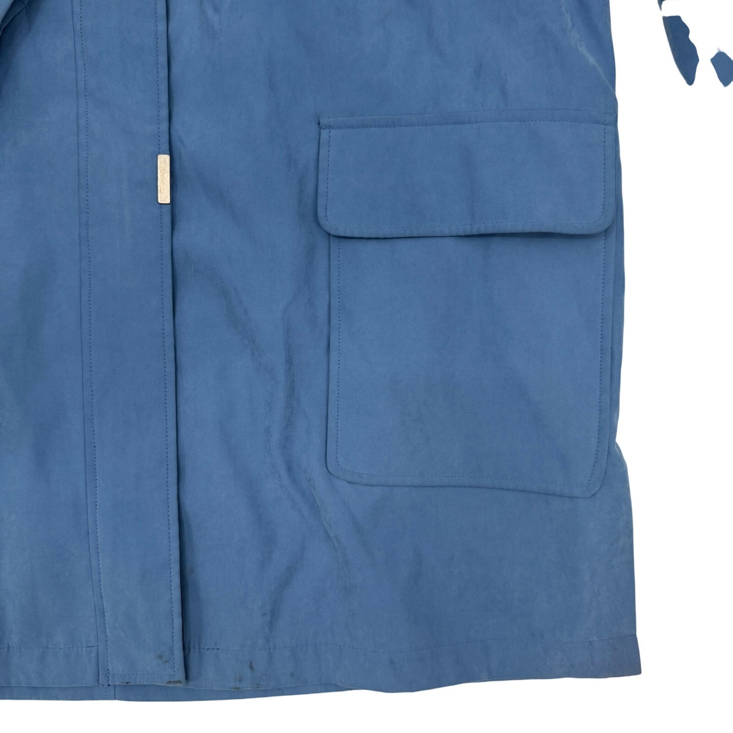 Liz Claiborne long blue Jacket women's XL removable hood fall spring outerwear