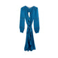 Veronica Beard blue cerulean Miriam Dress women's 10 medium NWT $550 ruffle hem