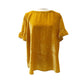 LOFT golden yellow velvet Blouse Top ruffled sleeves women's XL