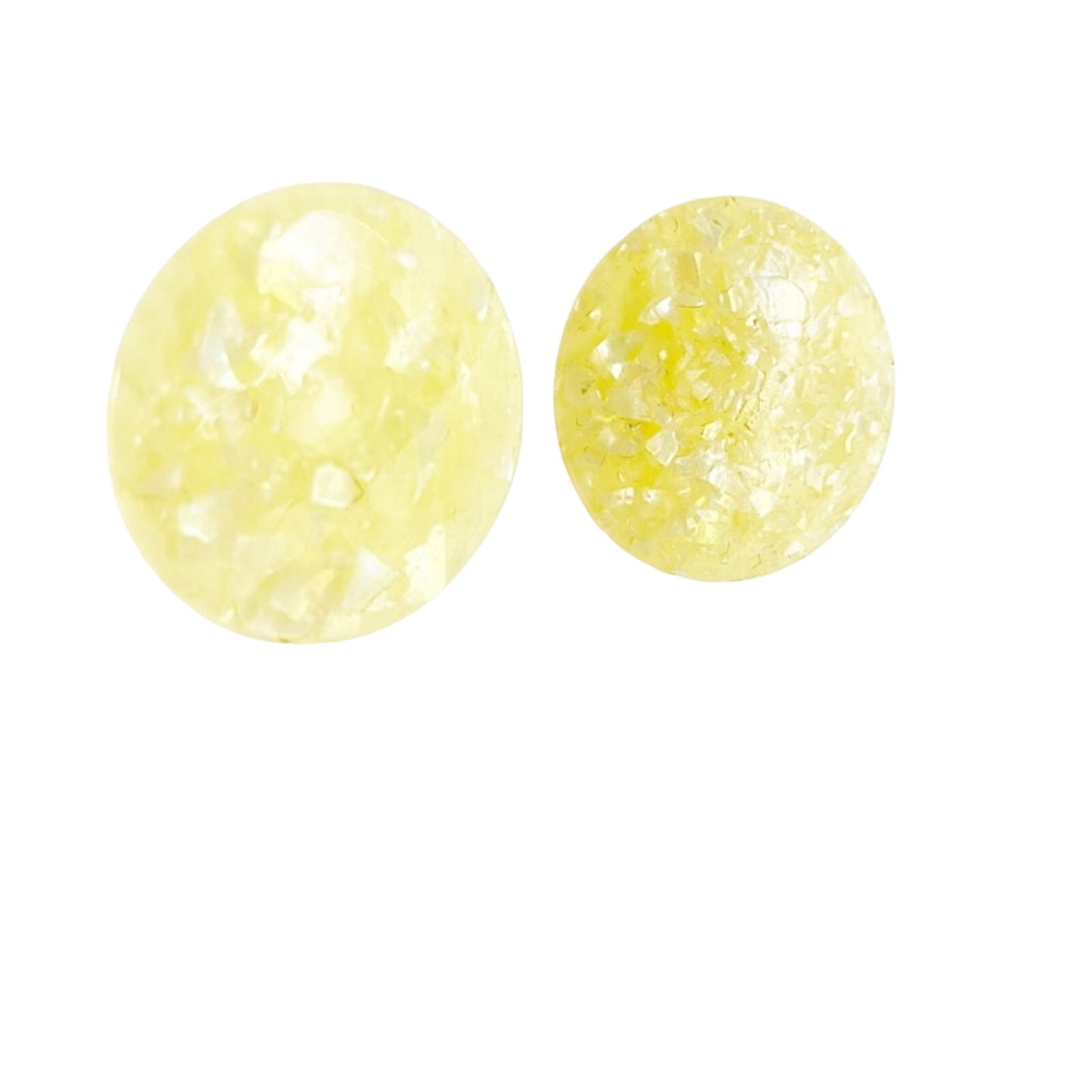 vintage round sparkly yellow clip-on EARRINGS costume jewelry
