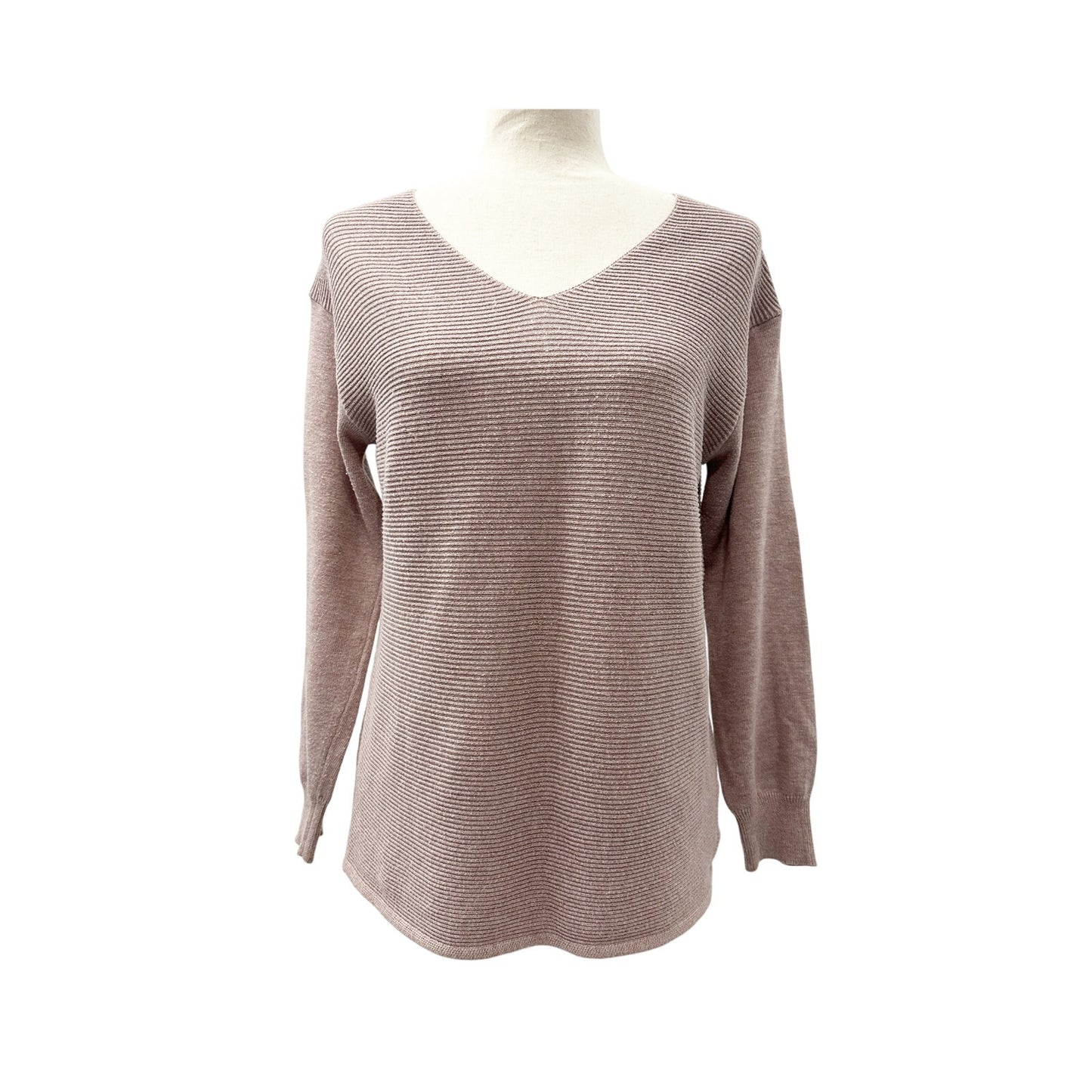 Ella Moss mauve pink Sweater v-neck Top women's SMALL