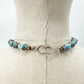 vintage blue beads clear rhinestones Cross Pendant Necklace handmade jewelry