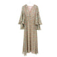 Buddy Love Colette floral Maxi Dress women's MEDIUM teal gold peach flowers NEW