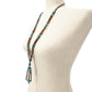 brown blue red black Beaded Tassel Necklace leather strap fashion jewelry