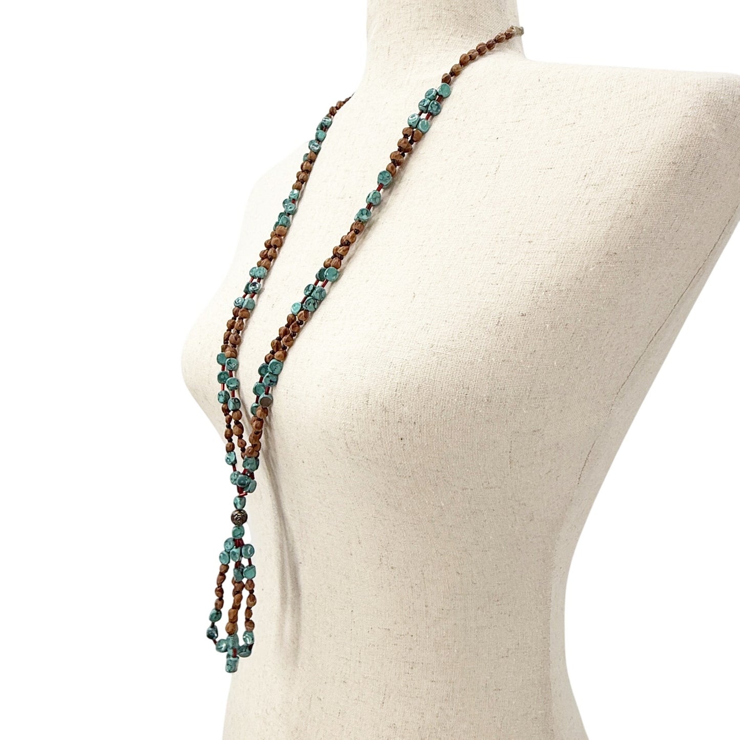 brown blue red black Beaded Tassel Necklace leather strap fashion jewelry