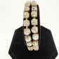 two vintage strands of clear Rhinestones stretch Bracelets costume jewelry