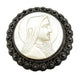 vintage Virgin Mary Mother of Pearl cameo BROOCH religious Jerusalem 935 silver