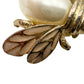 vintage pale pink, gold & faux pearl Bee Bug BROOCH insect costume jewelry pin