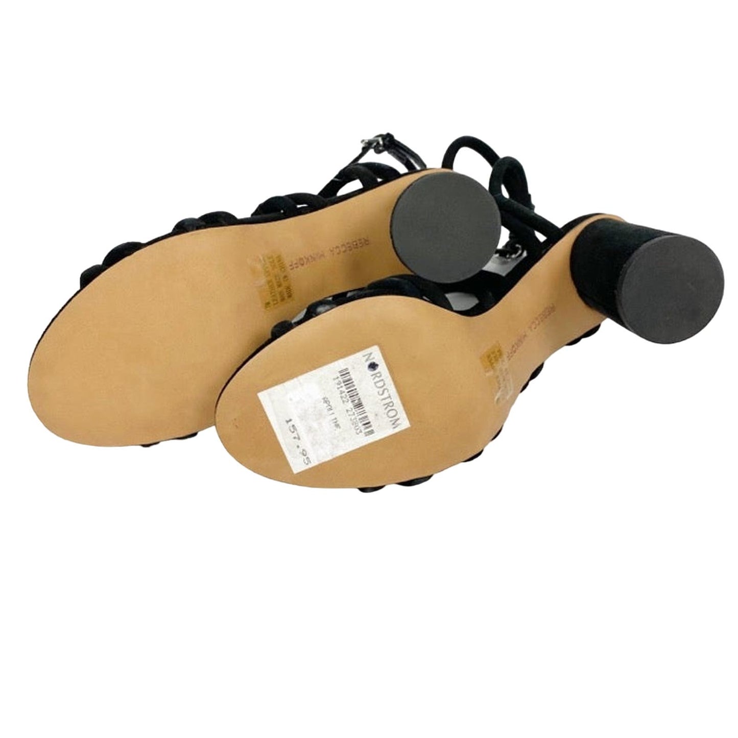 Rebecca Minkoff black Apolline Strappy heeled Sandals shoes size 7 M new $158