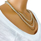 vintage gold & white 18" chain multi-strand NECKLACE costume jewelry