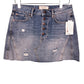 We the Free People blue denim short SKIRT distressed mini size 27 new $60