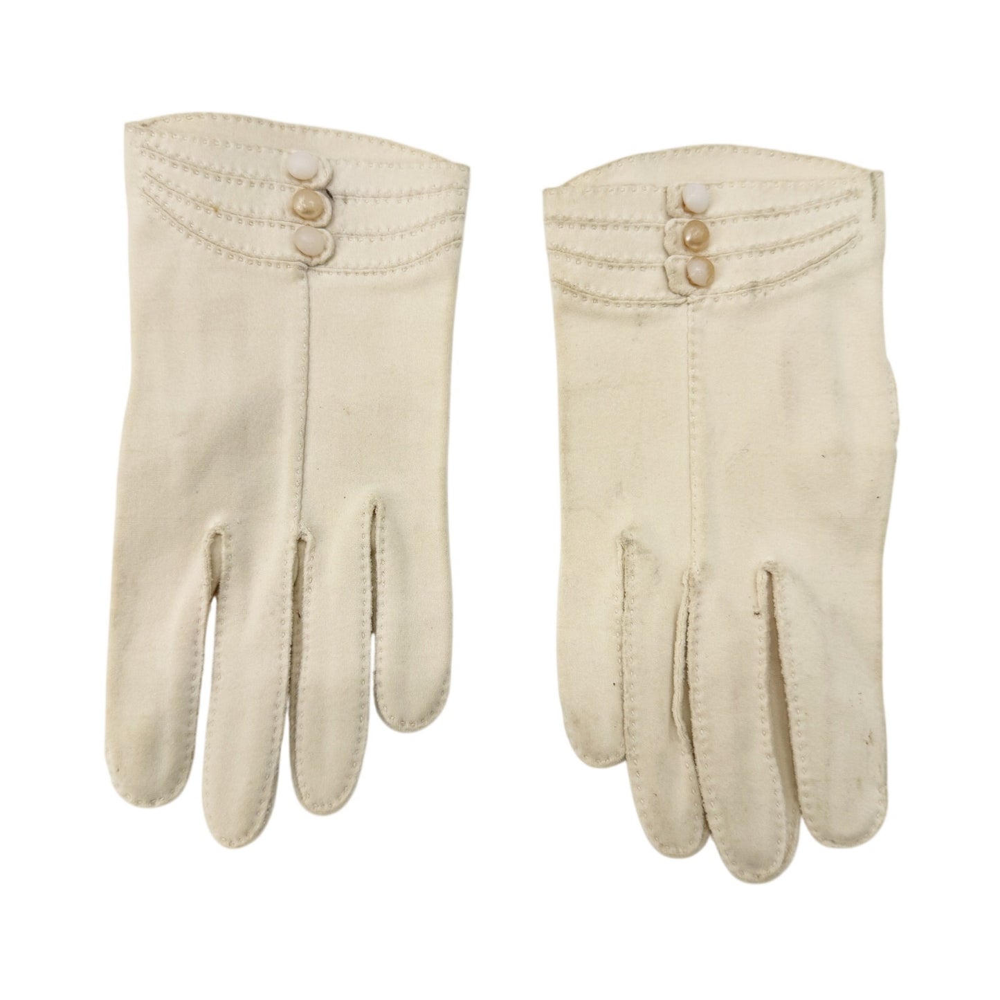 vintage Crescendoe ivory cream Fashion Dress Gloves women's 7 small medium