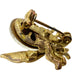 vintage antique gold tone Trembler Brooch flying insect jewelry pin rhinestones