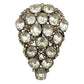 vintage silver & clear rhinestones Fur Clip large size jewelry 3" x 2.25"