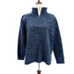 Lands' End dark blue heather 1/4 zip Fleece Pullover women's XL 18 jacket top
