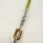 Juicy Couture long multi layer Chain Necklace rhinestones neon beads gold silver
