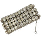 vintage 1.75" wide Rhinestone Bracelet clear iridescent stones costume jewelry