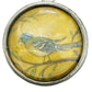 silver tone metal bead chain w/ round Bird Charm pendant Necklace yellow blue