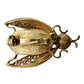vintage blue green enamel gold filigree Bug BROOCH insect costume jewelry pin
