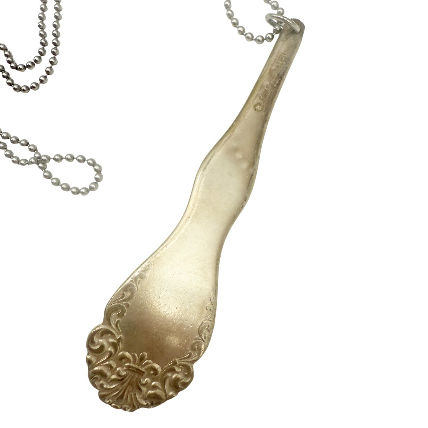 Pendant Necklace 1835 R Wallace 12 vintage silverware handle rhinestone jewelry