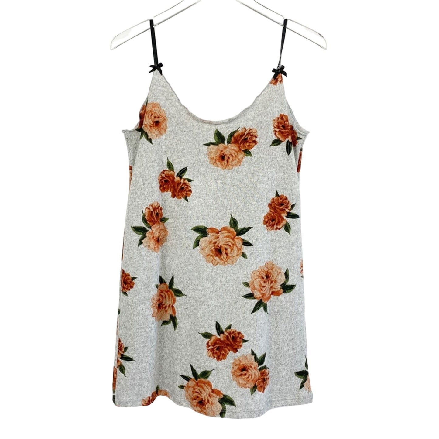 Blue Moon Pink Star gray peach floral SLEEPWEAR knit chemise gown size M new $34