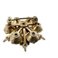vintage light & dark blue rhinestones BROOCH round jewelry pin