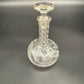 vintage 7" crystal cut glass Decanter & Stopper small size barware fern leaf