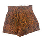 Le Lis Brunch Babe black brown Leopard Paper Bag Shorts women's MED festival NEW