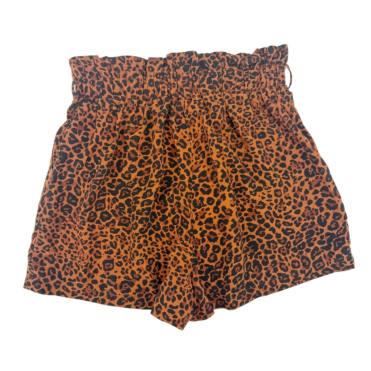 Le Lis Brunch Babe black brown Leopard Paper Bag Shorts women's MED festival NEW