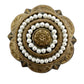 vintage antique gold & faux pearls round BROOCH jewelry pin