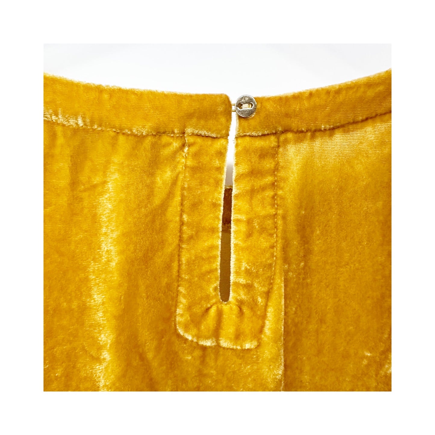 LOFT golden yellow velvet Blouse Top ruffled sleeves women's XL