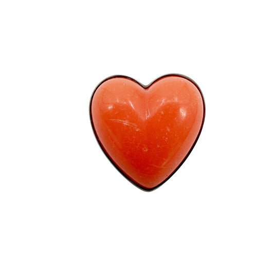 vintage antique gold & peachy orange heart BROOCH jewelry pin