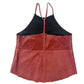 Townsen burgundy brown Suede Leather Halter lined Top women's LARGE high neck