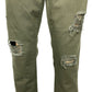 Blank NYC olive green Cropped Girlfriend distressed Pants jeans 28 women's NEW